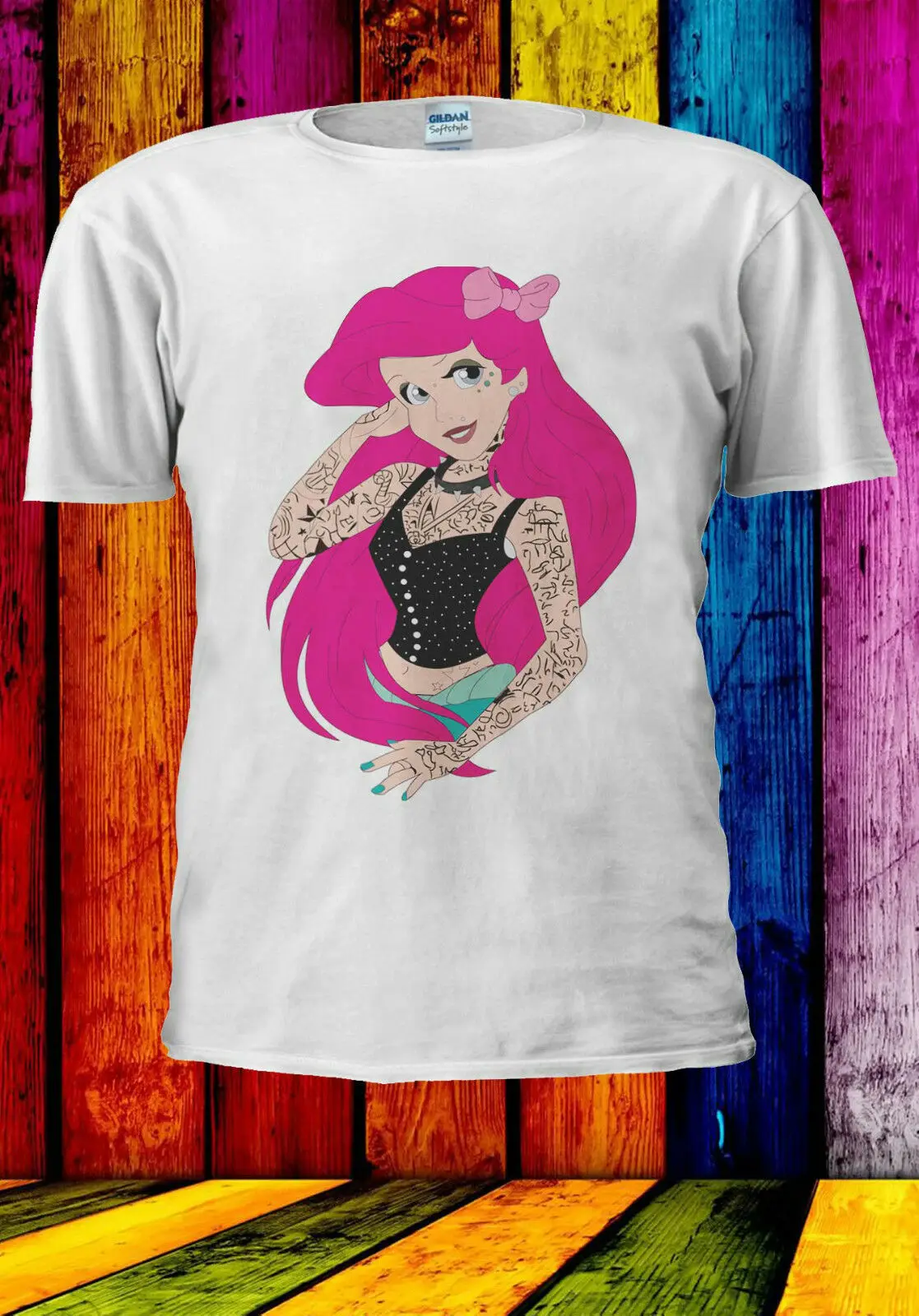 Панк Принцесса Ариэль тату Футболка Топ для мужчин и женщин унисекс | Мужская
