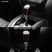 car leather knob cover for nissan x trail xtrail t32 2016 2017 2018 2019 2020 gear head shift knob cover gear shift collars case
