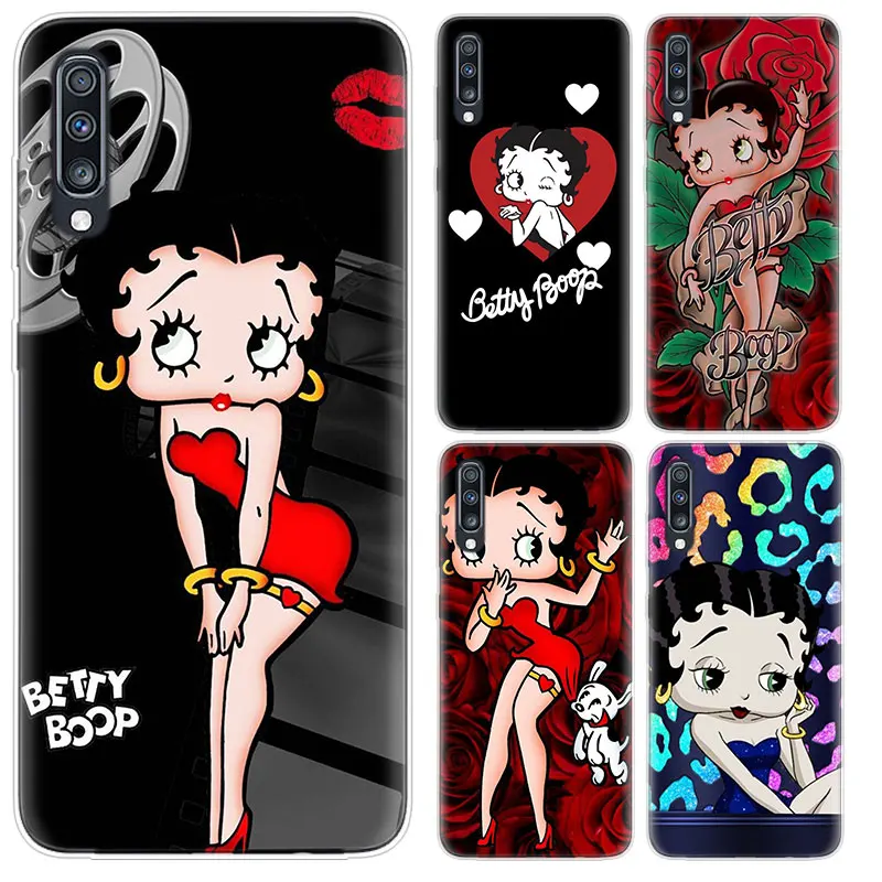 

Cartoon Girl Betty Doll Case For Samsung Galaxy Note 20 Ultra 10 Pro Lite 9 8 A7 A9 A6 A8 Plus + 2018 Transparent Cover Coque