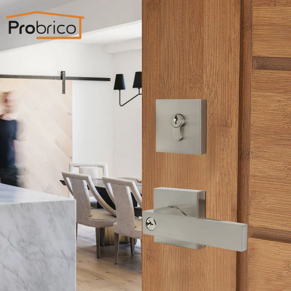 

Probrico Room Door Handle with deadbolt Lock Security Entry Split Silent Lock Door Furniture Interior Door Handle Lockset