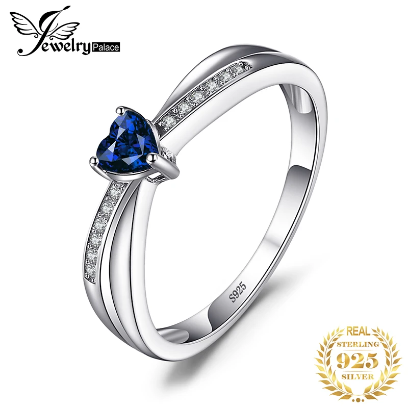 Jewelrypalace любовь сердце 0.38ct сапфирами Обручение кольцо для Для женщин 925 стерлингов