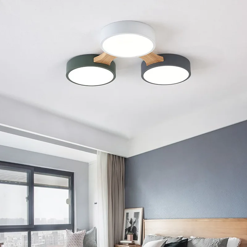 

Современный скандинавский минималистичный потолочный светильник, деревянный Креативный светодиодный светильник в стиле арт-деко для гост...