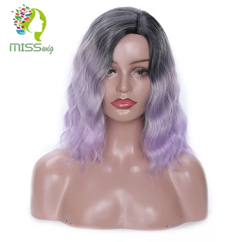 Miss wig короткие парики фиолетовые курчавые кучерявые для черных женщин