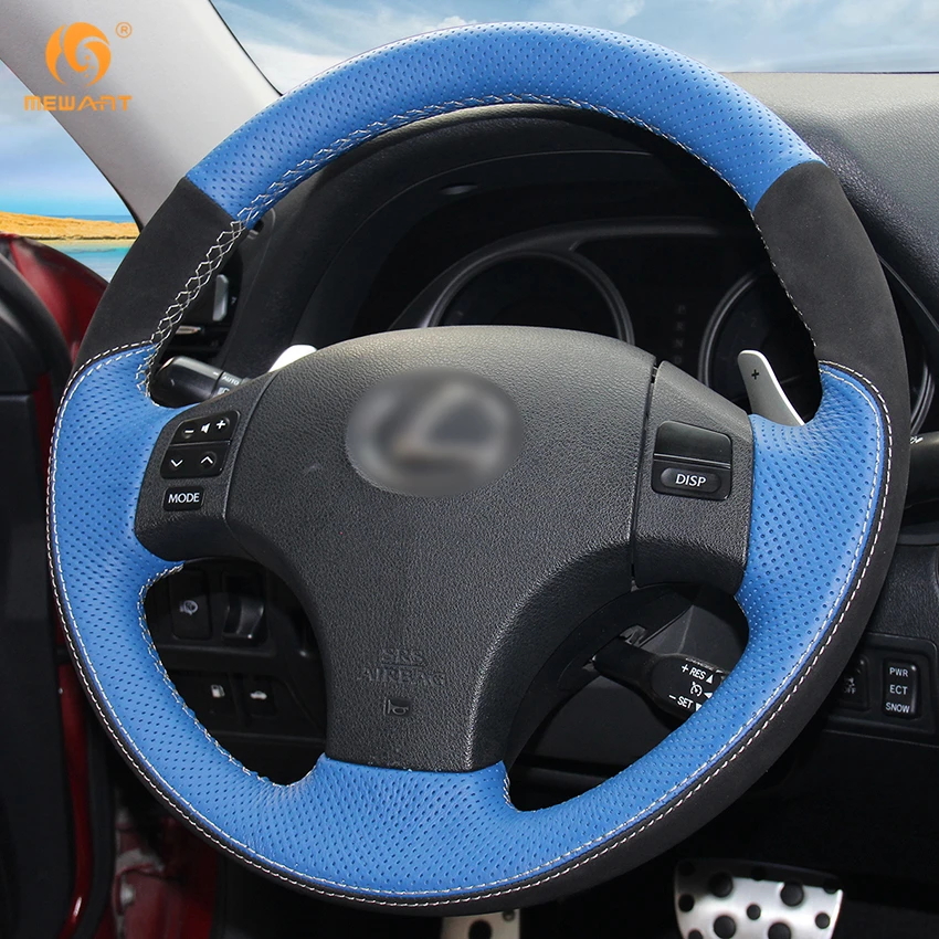 Синий кожаный черный замшевый чехол рулевого колеса автомобиля для Lexus IS IS250 IS250C