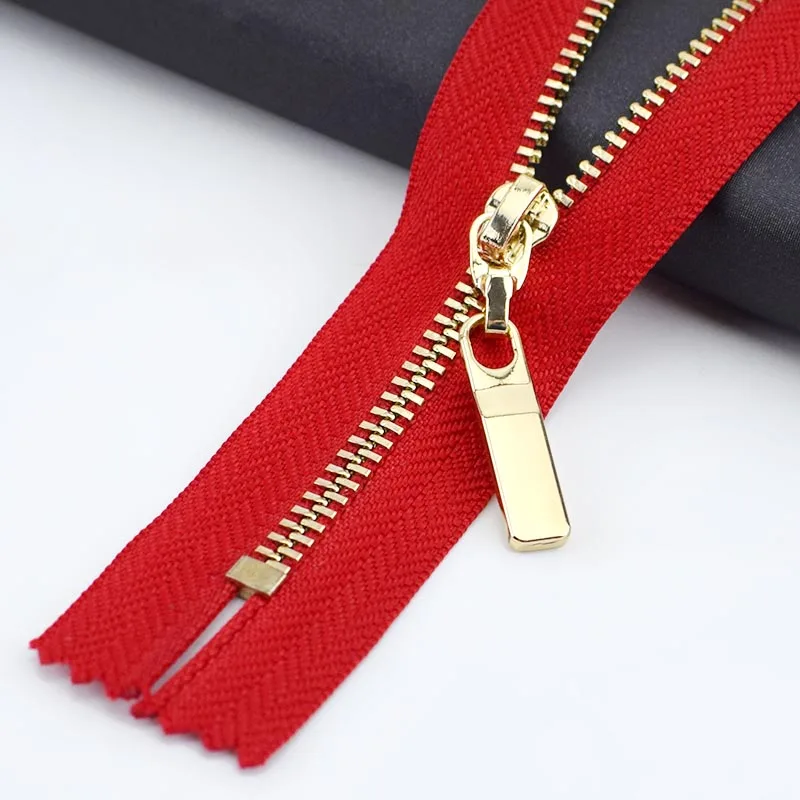 red gold 3 шт. Meetee 3#20 см металлическая молния Медь зуб Closeend застежка-молния одежда джинсы карман на молнии сумки кошелек Ремонтный комплект аксессуары - Цвет: red gold