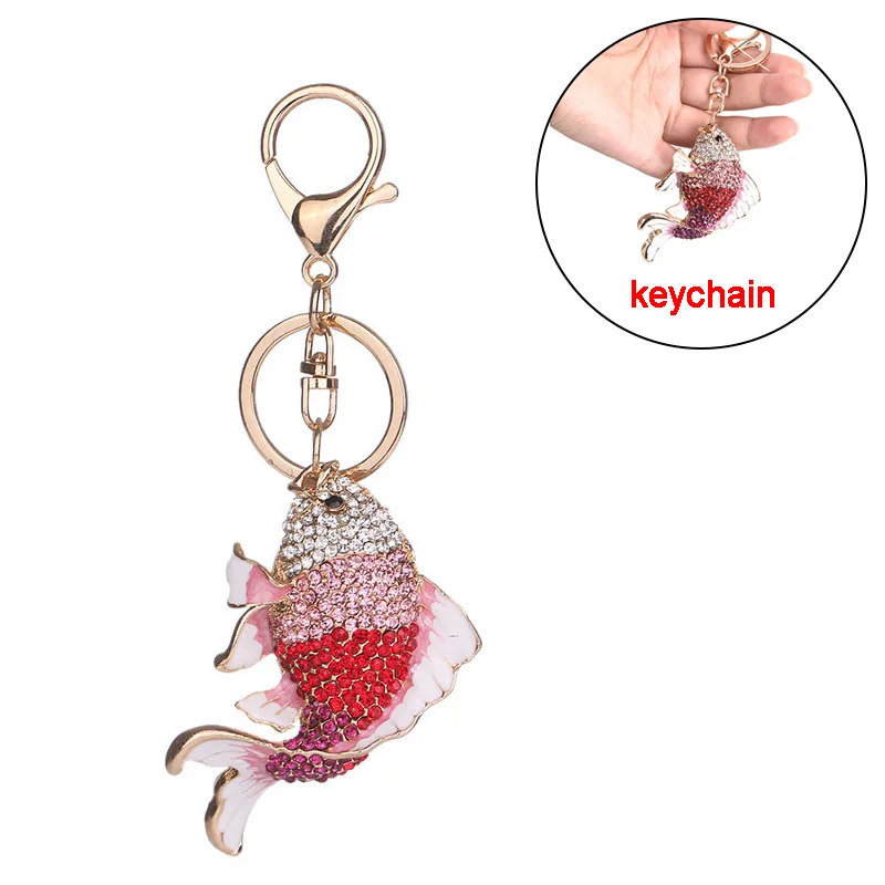 Эмаль Кристалл Рыба бабочка сова брелок держатель Золотая рыбка кошелек сумка