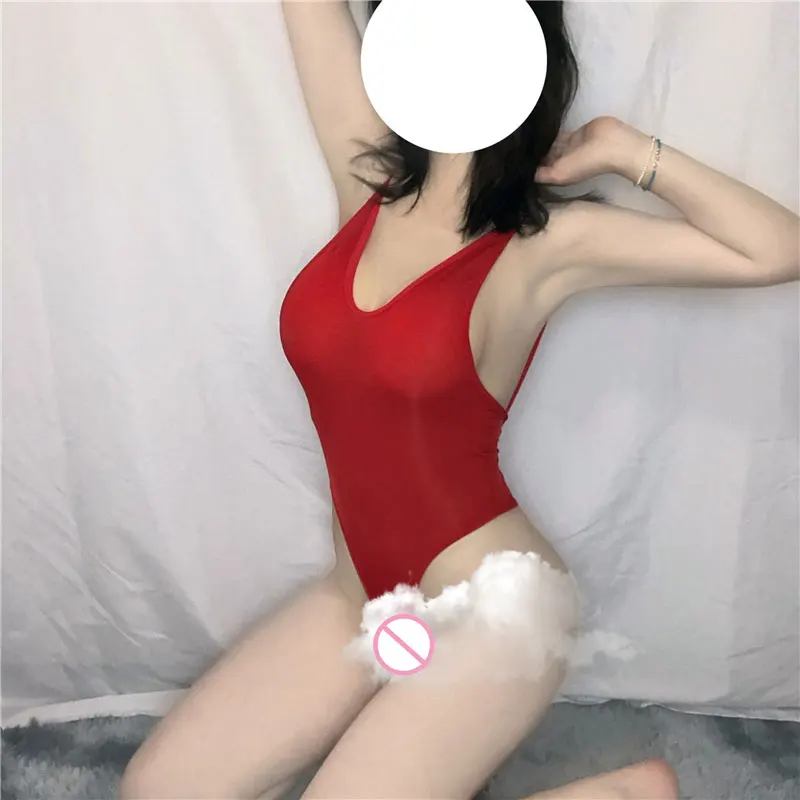 

Sexy High Cut Bodysuit Smooth Milk Ice Silk See Through Body Suit Sexy Tight Thong Backless Erotic Sexy Thong Leotard Women
