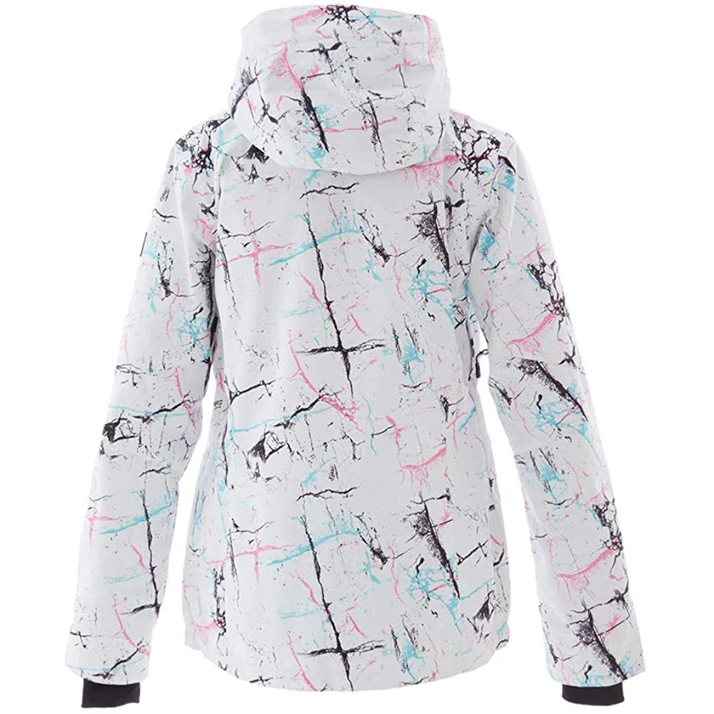 Женская модная теплая водонепроницаемая Лыжная куртка цветная для
