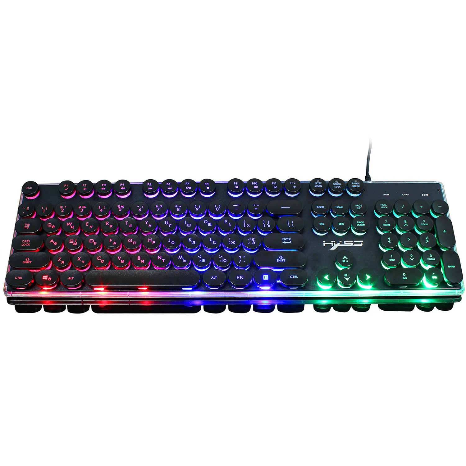Vococal Fashion Wired Russian Mechanical Gaming Keyboard Mouse Set with LED Backlight for Home Office Study Room Computer Player |