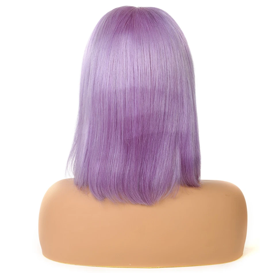 Парики Alimice с лиловым Бобом 150% плотность цветные прямые человеческие волосы