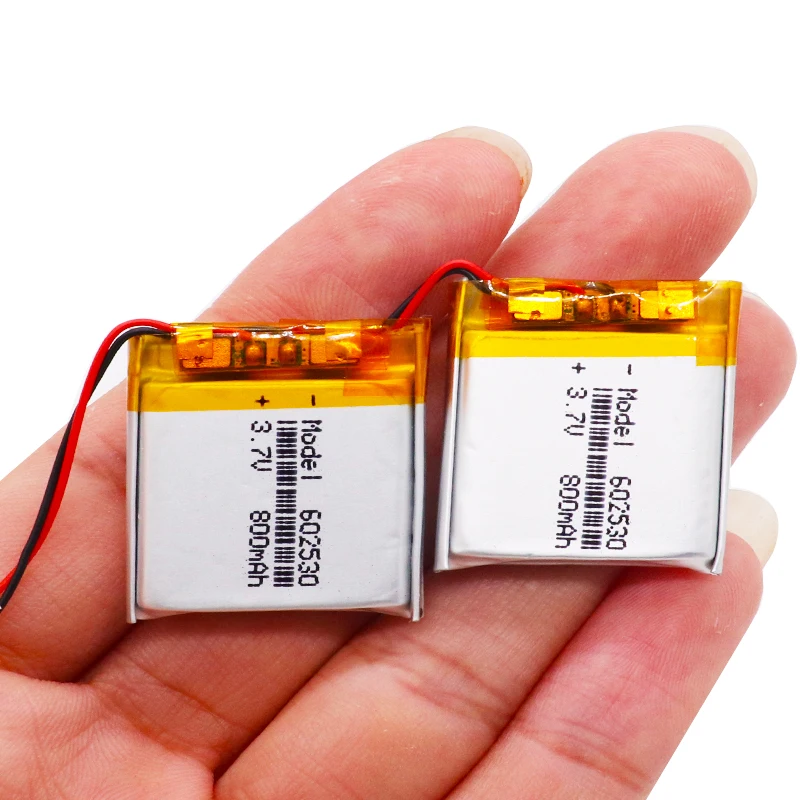 2pcs Lithium Ion Polymer 602530 Battery 3.7v 800mAh For MP4 MP5 GPS PSP Smart Watch Driving Recorder | Электроника