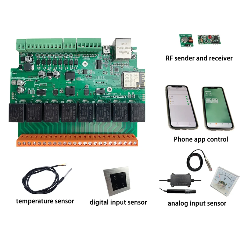 Модуль управления умным домом Kincony A8 Wi-Fi реле ESP32 RF дистанционный диммер MQTT TCP Web HTTP