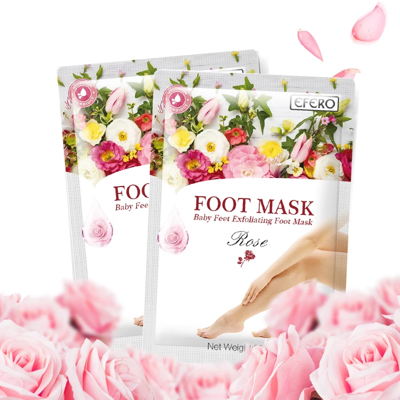 

10Pack EFERO Rose Feet Exfoliating Foot Mask Peeling Dead Skin Feet Mask Pedicure Socks Foot Cream Remove Dry Skin Moisture