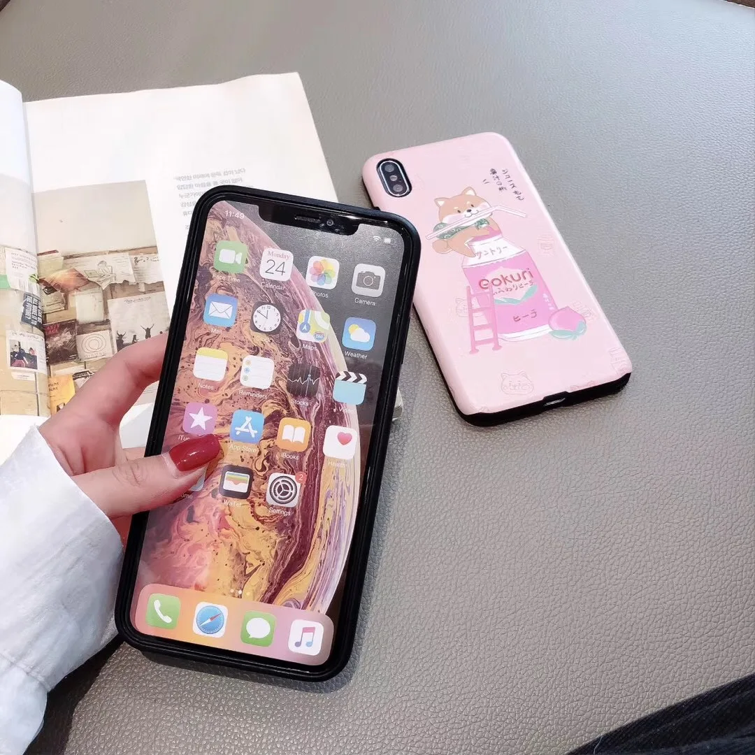 Чехол для телефона Kuutti в японском стиле с Шиба ину собака каваи розовый iPhone 6s 7 8 Plus