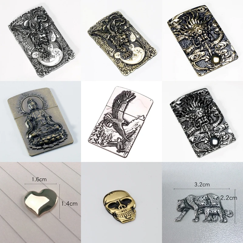 Металлический значок с несколькими узорами для керосиновой зажигалки Zippo