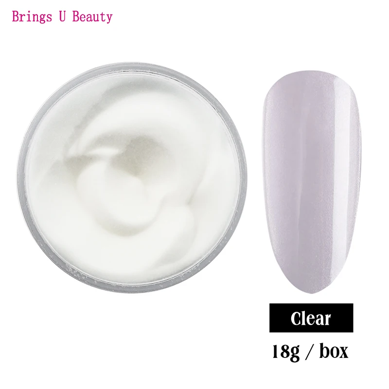 BU-18g-Clear Очень тонкий, 18 г/кор., розовый, белый, телесный цвета, французский маникюр, погружной порошок, без лампы, для лечения Ногтей, Dip порошок, гель для ногтей, натуральный, сухой - Цвет: BU-18g-Clear