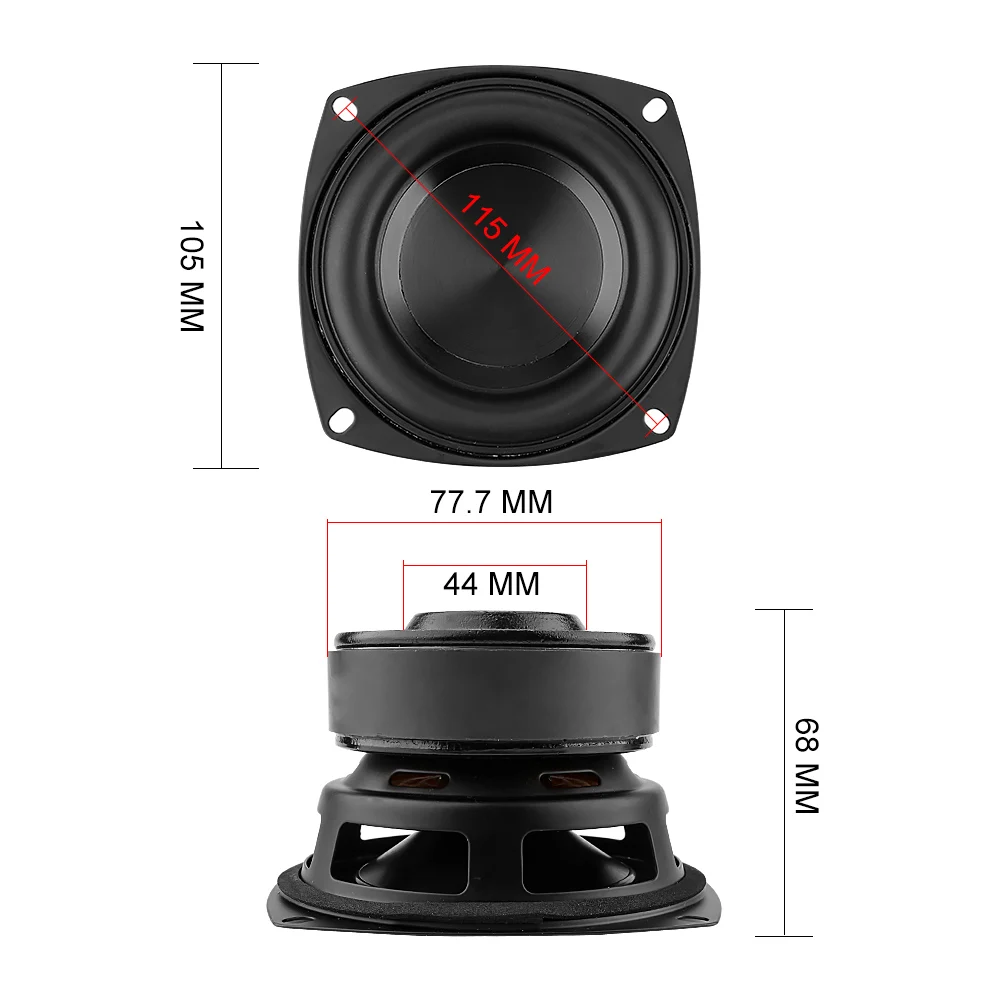 AIYIMA 1Pcs 4 Inch Subwoofer Speaker 100W 8 Ohm Super Woofer Sound BASS Waterproof Loudspeaker DIY 2.1 Home Theater - купить по
