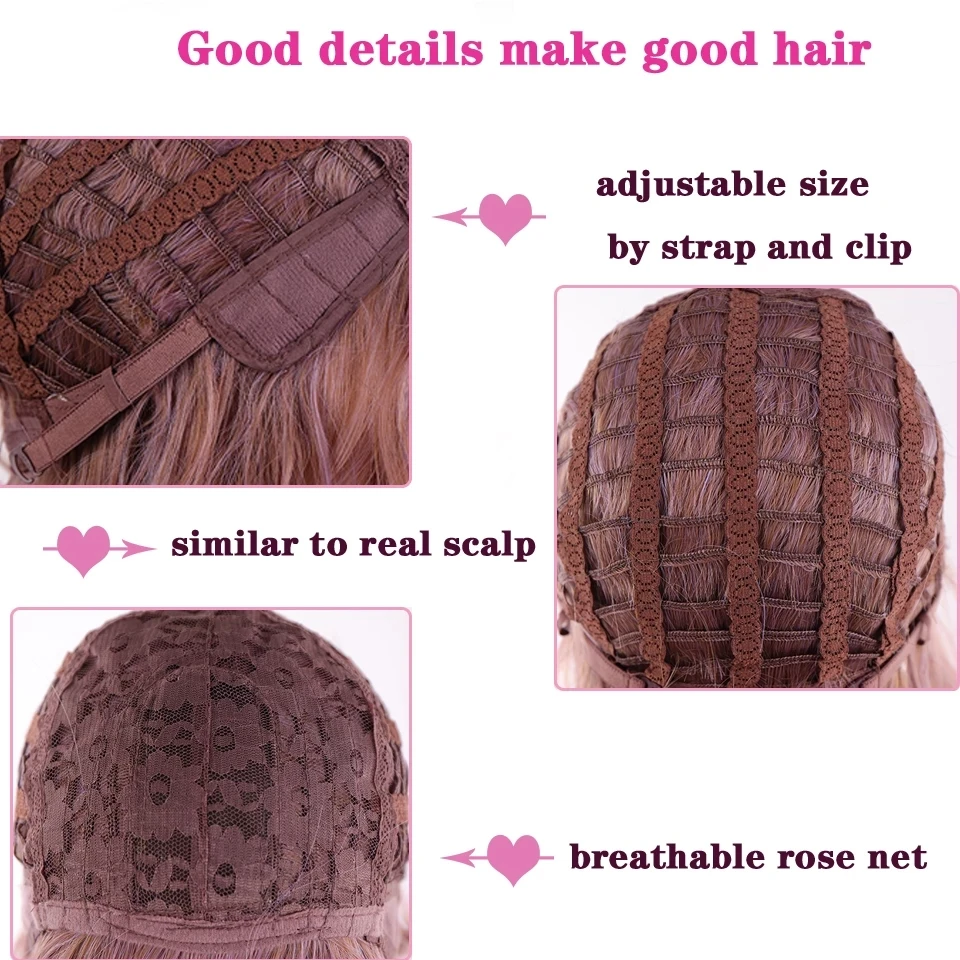 

LUPU Natural Fake Hair Synthetic Lolita Wigs With Princess Cut Bangs Long Straight Wig Cosplay Black Brown High Temperture Fiber