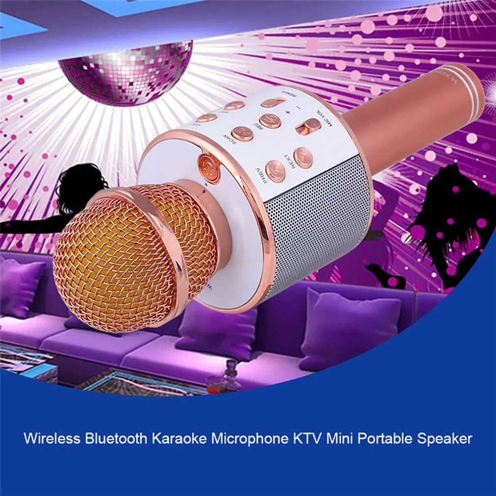 WS858 беспроводной Bluetooth микрофон профессиональная Колонка для караоке Consender