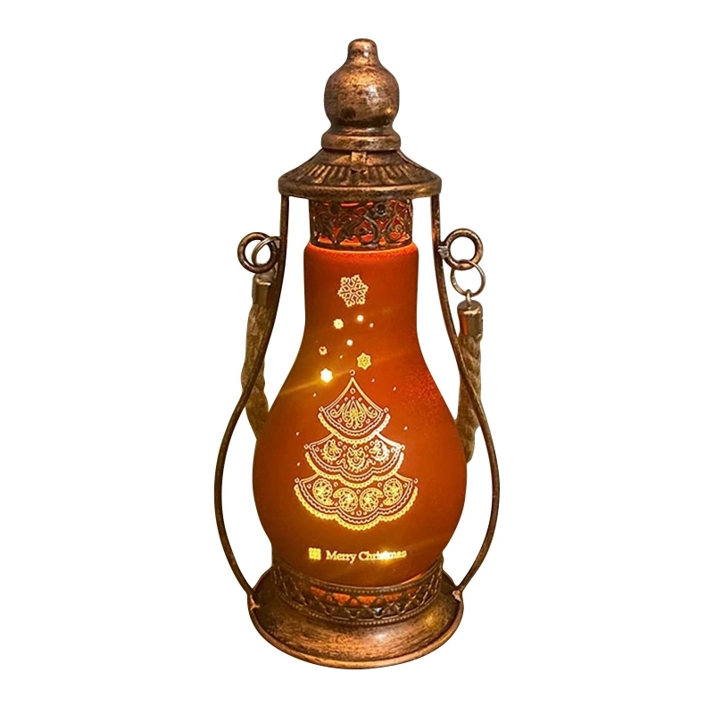 

Christmas Oil Lamp LED Luminous Portable Lantern Camping Light Festival Decor 91AD