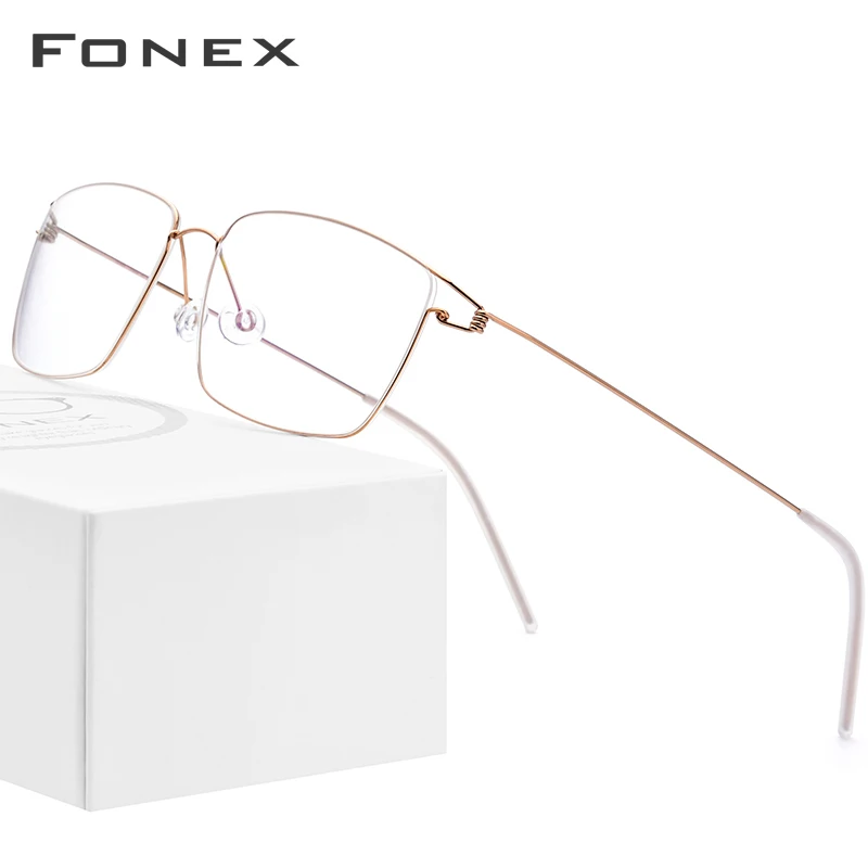FONEX, титановый сплав, оптические очки, мужские, близорукость, Корейская оправа для очков, новые, женские, по рецепту, без винтов, очки 98624