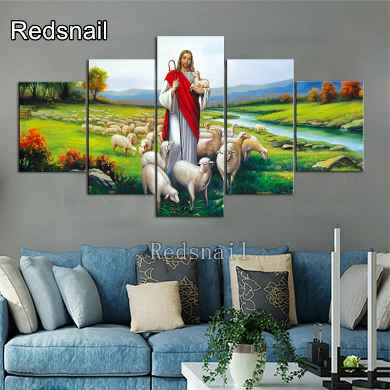 

Набор для алмазной вышивки «Иисус и флок», 5 шт.