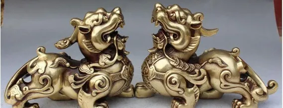 YM 1pc 8 &quotFengshui бронзовая фигурка для привлечения богатства Money Dragon Pi Xiu Статуэтка