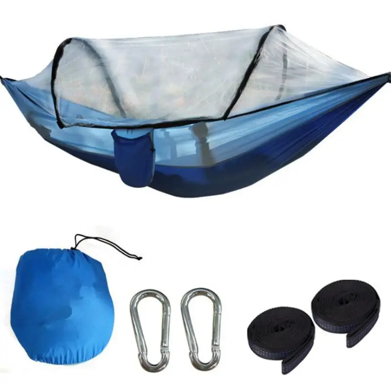 

1-2 Person Portable Outdoor Camping Hammock with Mosquito Net High Strength Parachute Fabric Hanging Bed Hunting Sleeping Swing