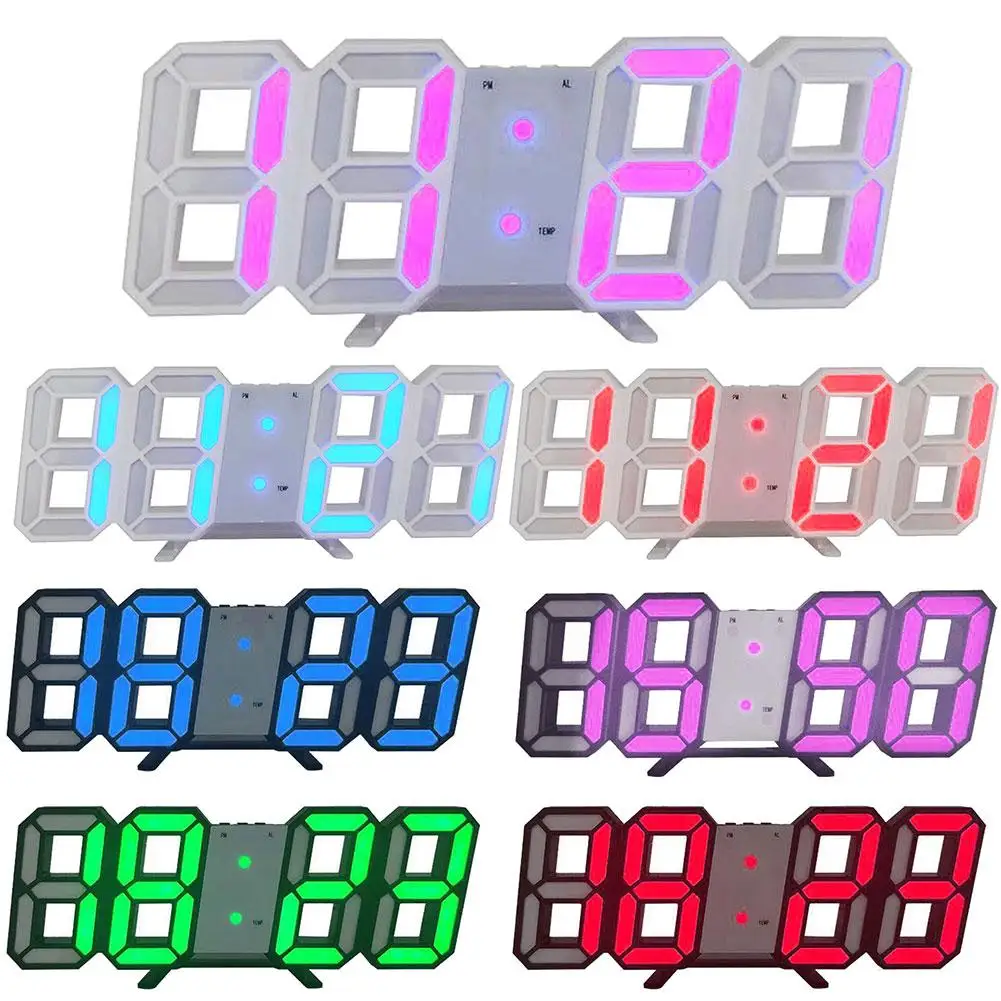 Новый 3D светодиодный USB Цифровой температурный настенный будильник домашний