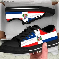 elviswords dominican republic flag printed classic ladies low top style vulcanized shoes brand design comfortable women sneakers