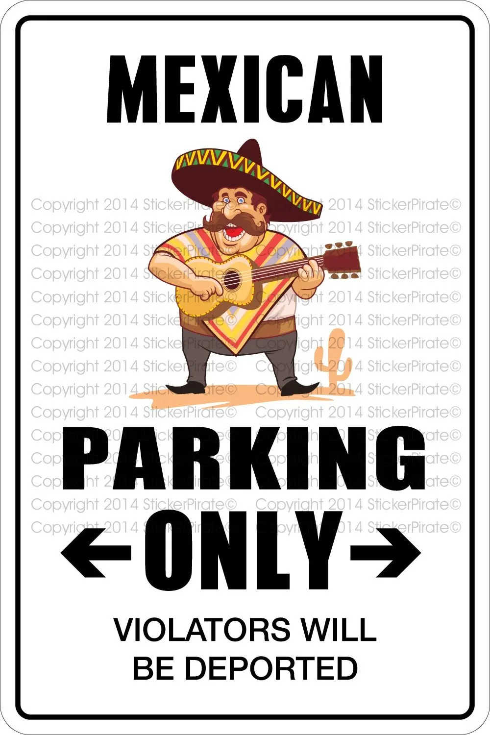 

Mexican Parking Only 8" x 12" Metal Novelty Sign Aluminum NS 393
