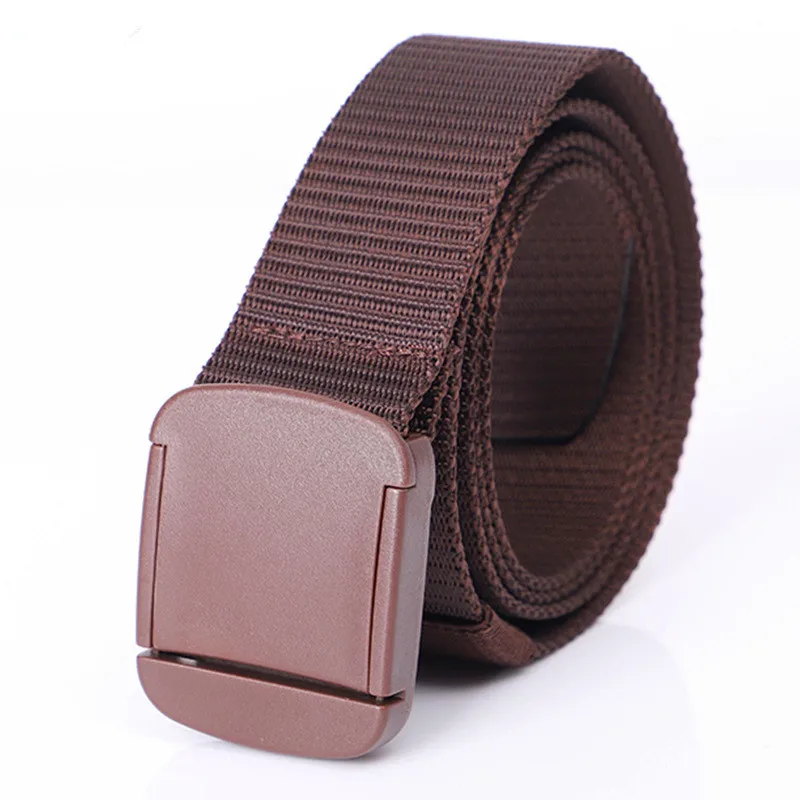 TJ-TingJun Men and Women Pure color Casual Simple Canvas Belt Plastic Buckle Anti-metal Allergy Outdoor Nylon Pants Girdle C062 |