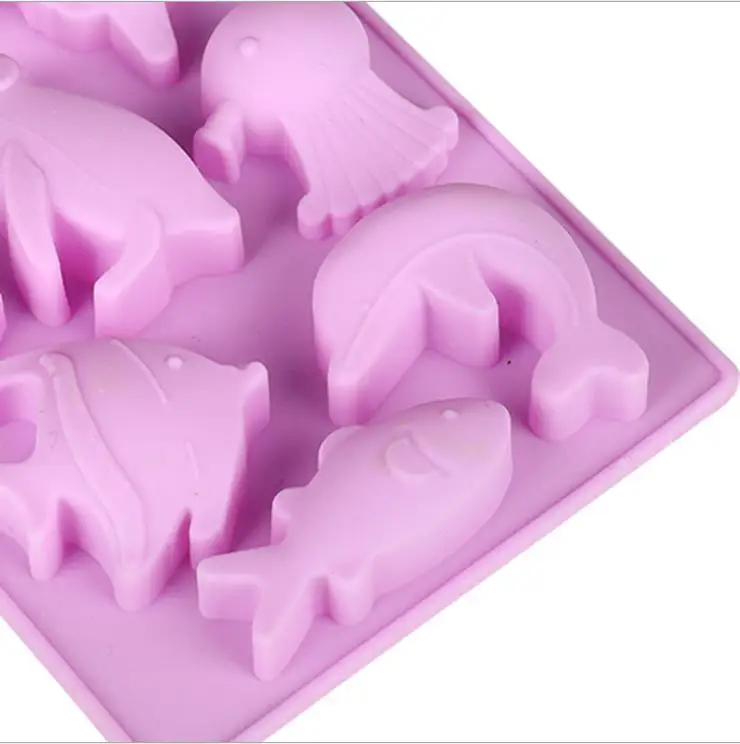 Бесплатная доставка 8 отверстий Кит дельфин рыба пингвин силиконовая форма для