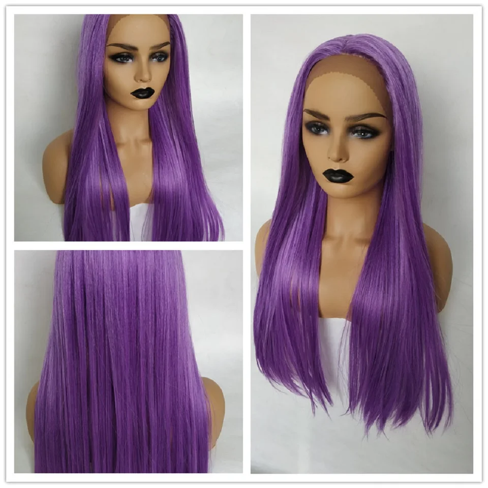 EASIHAIR длинные шелковистые прямые коричневые светлые кружевные передние парики с детскими волосами высокая плотность термостойкие синтетические парики для женщин