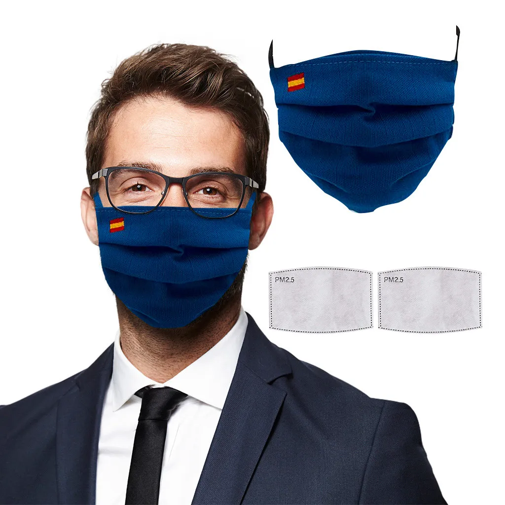 Маска Mascarilla Bandera España для взрослых пыленепроницаемая дышащая с 2 фильтрами женщин