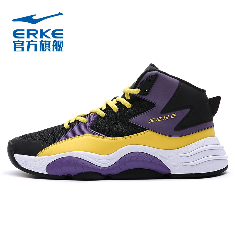 

Erke men's basketball shoes 2020 new high top sports shoes shock absorption and anti slip function basketball shoes men's shoes