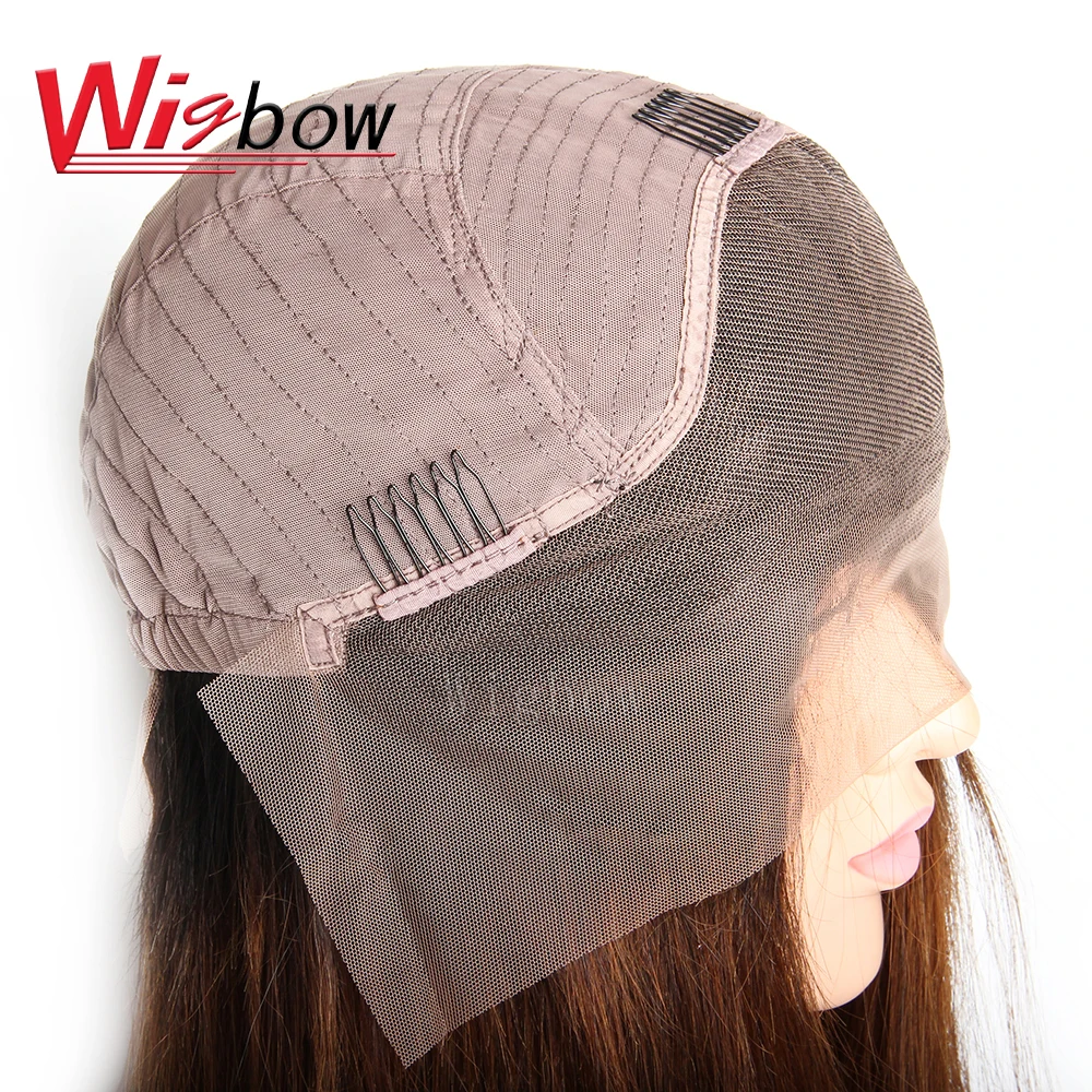 Wigbow OneCut волосы перуанские прямые короткие кружевные передние парики 1B 30 цвет