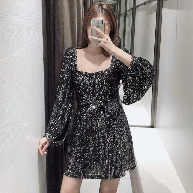 Фото Женское сексуальное платье с квадратным вырезом Vestidos De Fiesta женские элегантные Женское сексуальное платье с квадратным вырезом Vestidos De Fiesta женские элегантные