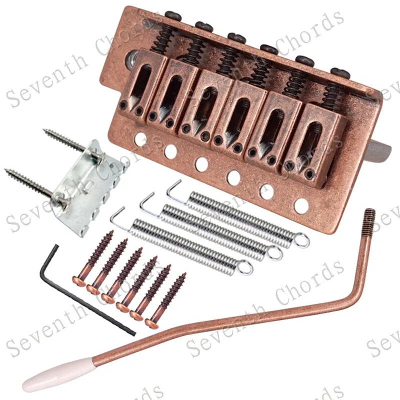 sechs farben splitter gold 6 sattel hardtail brücke tremolo gitarre saiten brücke für elektrische gitarre teile zubehör free globa