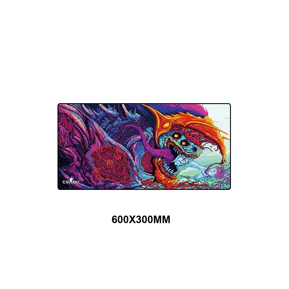 600x300MM Игровой коврик для мыши большого размера, коврик Grande для CS GO Hyper Beast Gamer XL XXL, компьютерный коврик для мыши, игровой коврик для Csgo Muismat PC 900x400 мм - Цвет: 600x300MM
