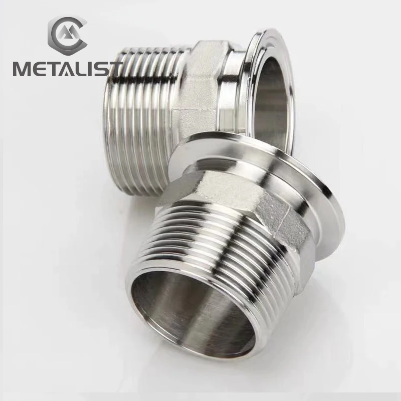 METALIST 1-1/4“ DN32 Stainless Steel SS304 Sanitary Hexagon Male Threaded Ferrule OD 50.5 Pipe Fitting fit for 1.5&quot Tri Clamp |