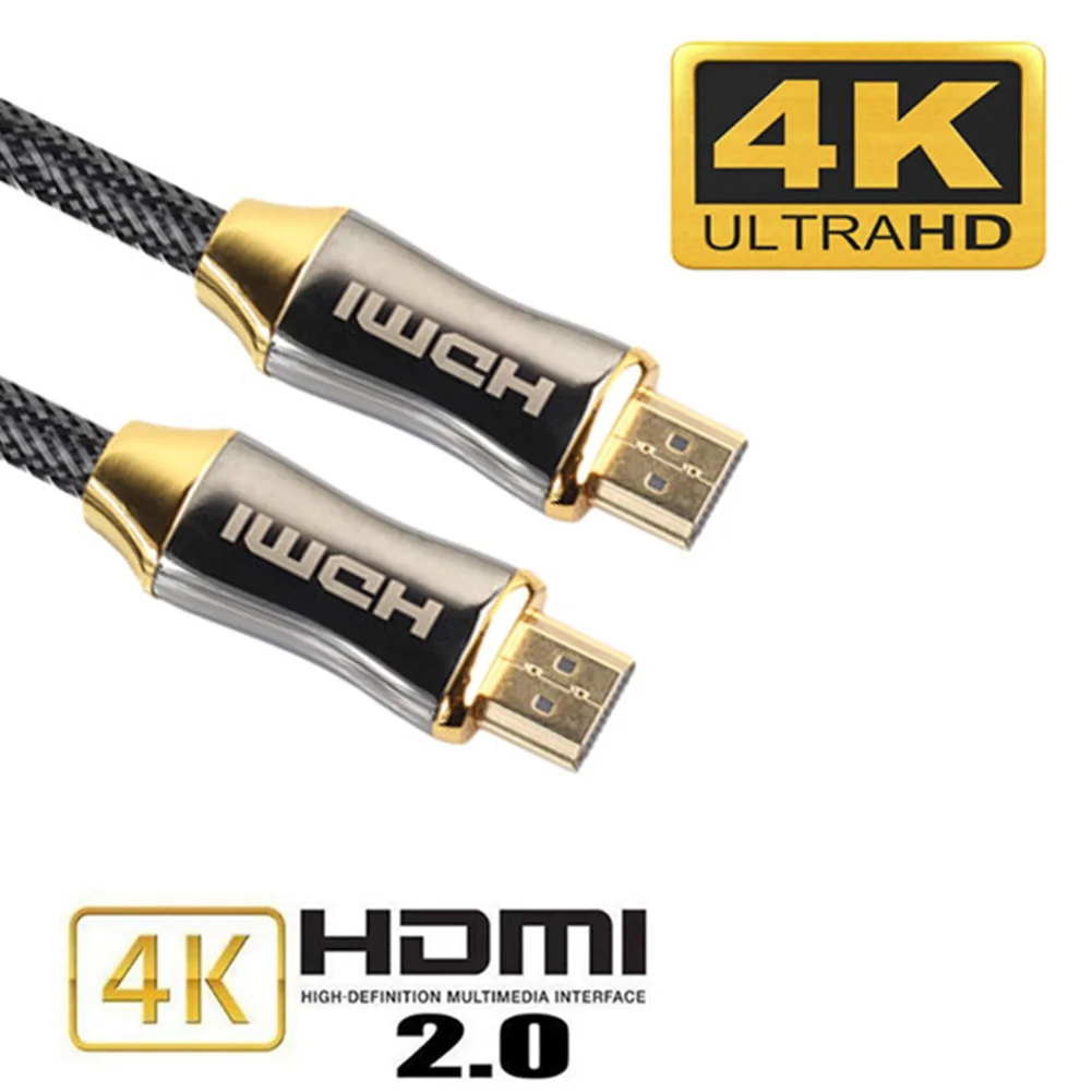 

HIgh Quality 1/2/3M 24K gold plated joint Braided 4K HDMI Cable 60 HZ Male to male HD cable For HD TV Projector Hdmi 2.0 Cable