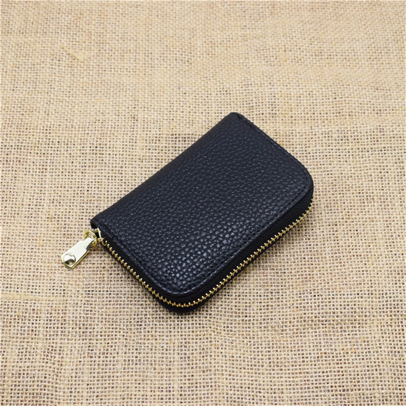 new black Западный благоприятный женский бизнес-держатель для карт, красный, черный, синий, оранжевый, унисекс, кошелек для карт, на молнии, банк/ID/кредитный держатель для карт, кошелек - Цвет: new black