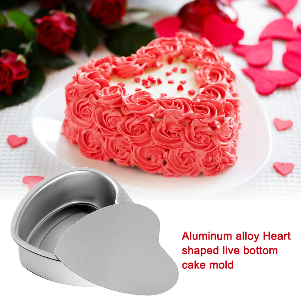 5/6/8/10 дюймов в форме сердца для кекса и съемное дно Алюминий сплав шоколадный торт