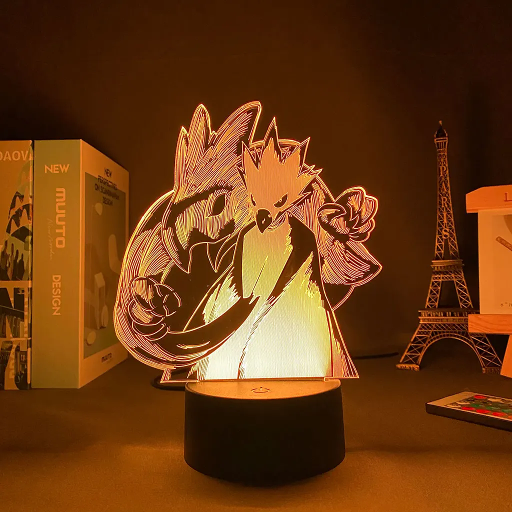 Светодиодный ночник с 3d-изображением героев аниме Моя геройская Академия Fumikage Tokoyami, ночсветильник, лампа для спальни, украшение, подарок на ...