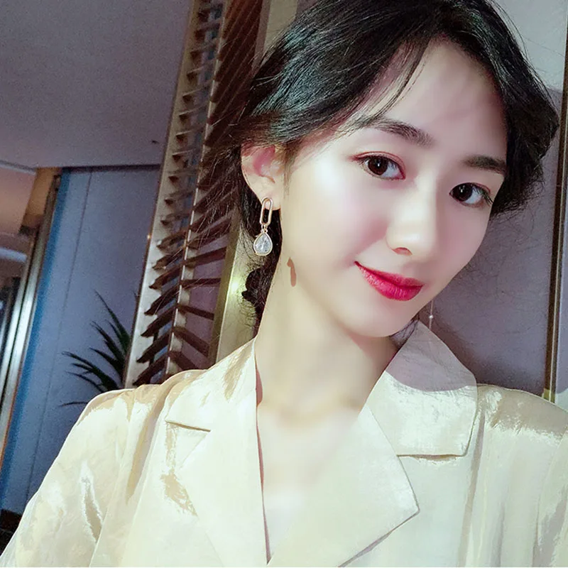 Женские асимметричные серьги в Корейском стиле Элегантные Простые Модные