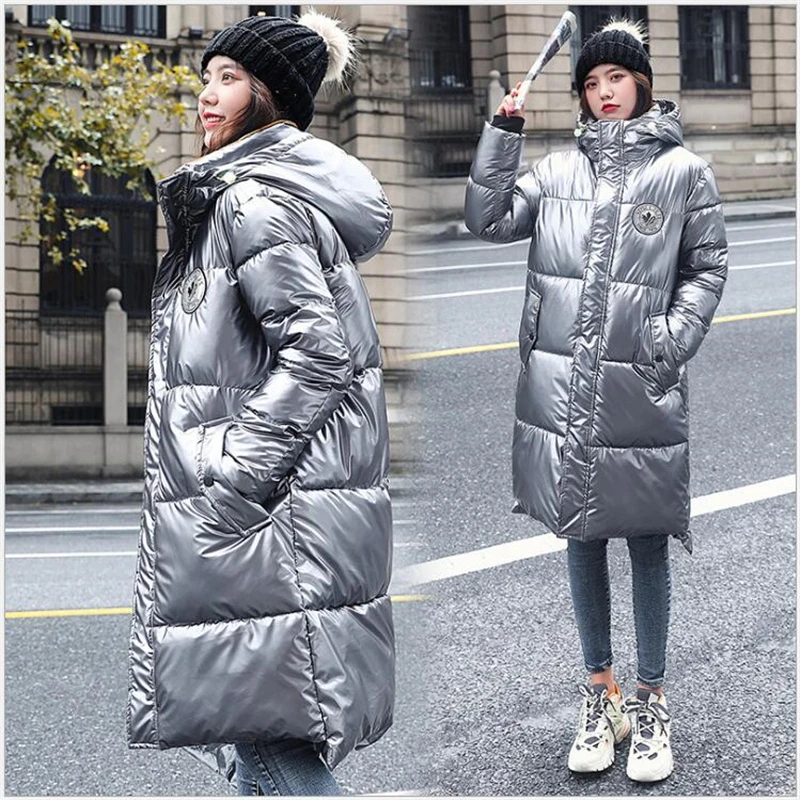 

2020 New Autumn Winter coat women warm long Glossy parka female fashion Thicken women Jacket hooded female clothing R832