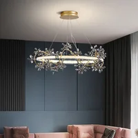 Nordic French light luxury lamps crystal living room lamp bedroom modern high-end restaurant chandelier branch lamp