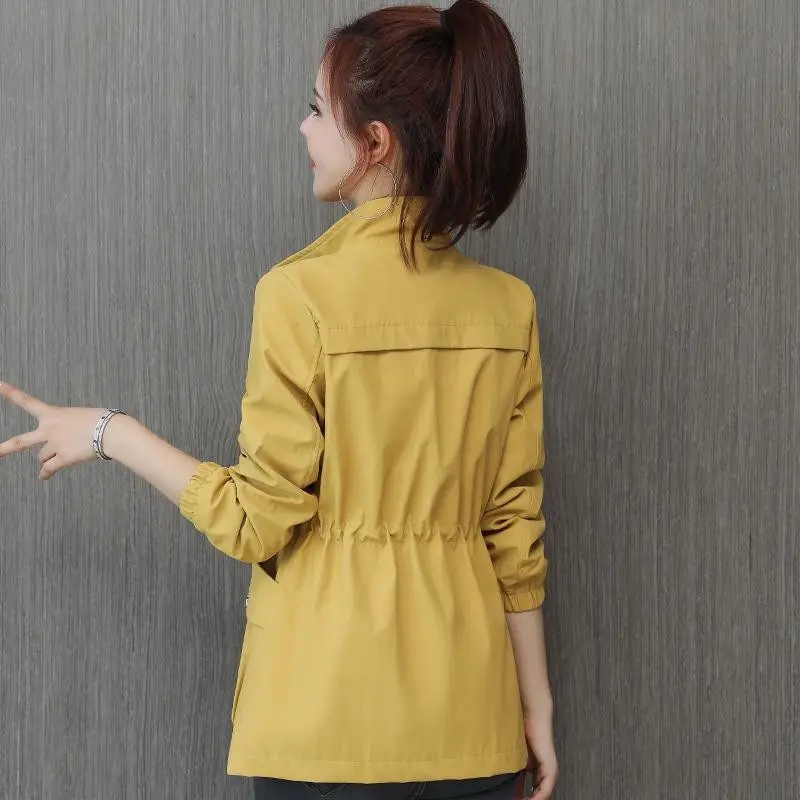

Women's 2021 Windbreaker Coat Spring Autumn Slim Basic Zipper Jacket With Lining Ladies Short Windbreaker Plus Size 3XL H220 New