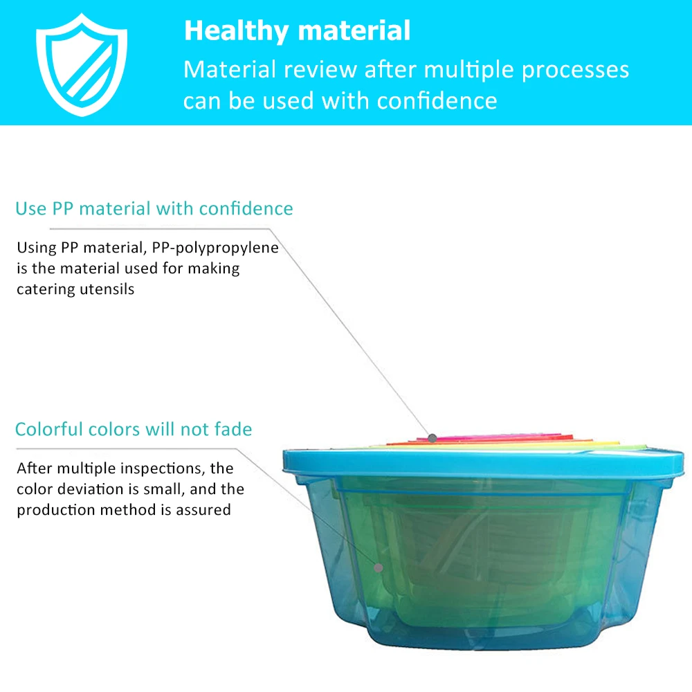 

7PCS/set Food Container Plastic Bento Fresh-Keeping Box Fridge Multi Capacity Crisper Rainbow Food Storage Box Kitchen Storag